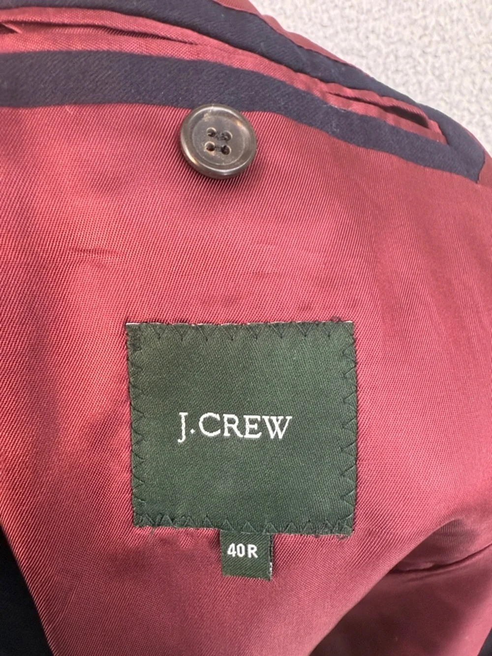 J. Crew Men's 40R Navy 3 button 100% Wool Blazer Classic Tailored Jacket